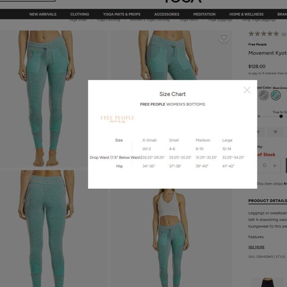 Free People FP Movement Kyoto High-Rise Legging Joggers Green Size Large - Picture 5 of 5